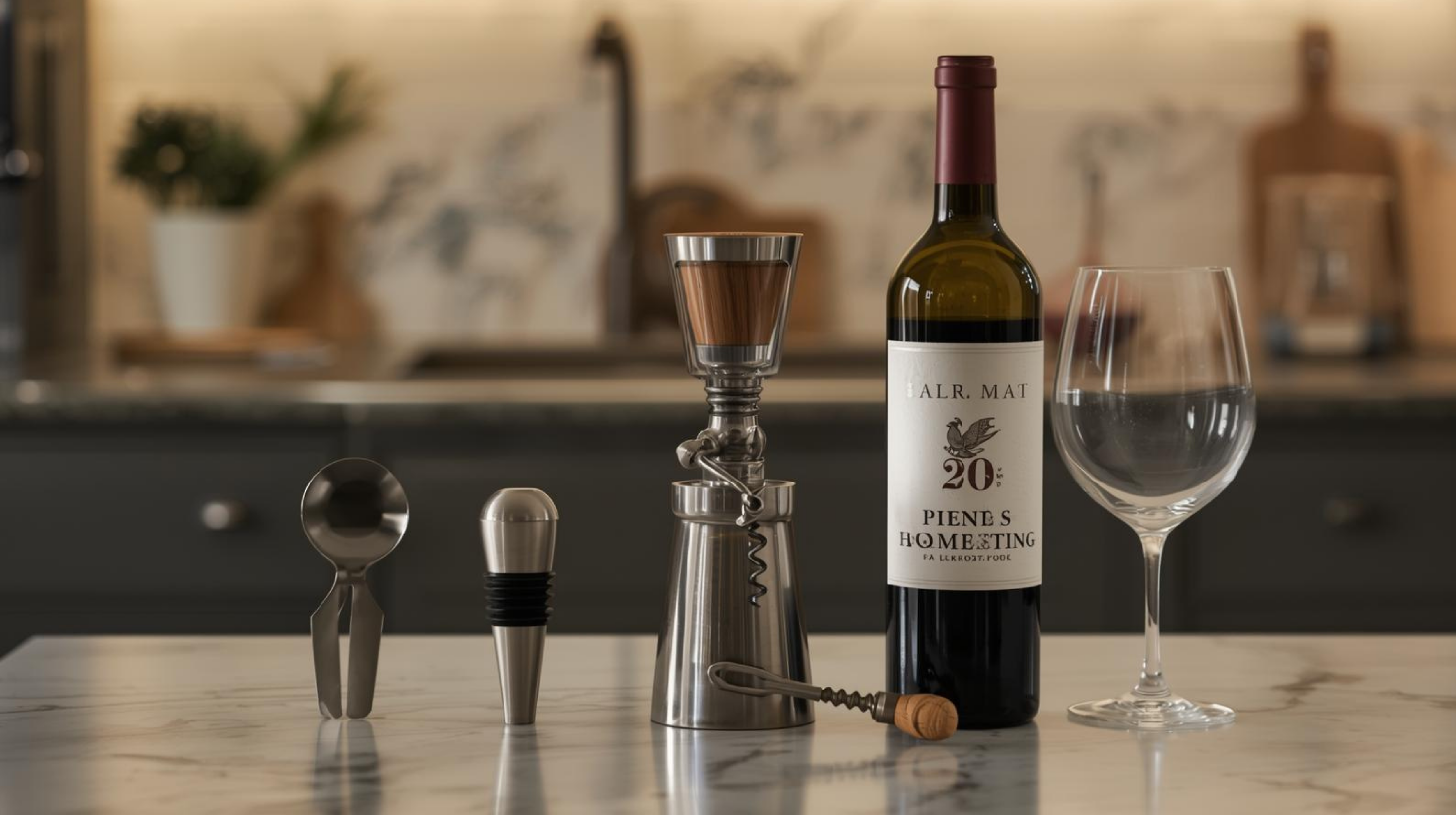 Wine accessories arranged for everyday use in a UK home