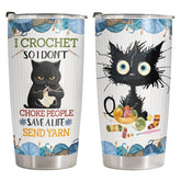 34HD Black Cat Tumbler with Lid 20oz ready for on-the-go beverages.
