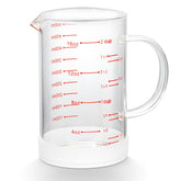 77L glass measuring cup with handle for precise pours and easy reading.