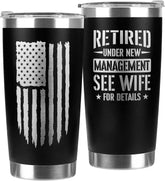 94Bright retirement tumbler with humor quote, ideal for daily coffee or tea.