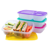 Bentgo Easyboxes three-compartment lunch container with open lid for easy meal prep on the go
