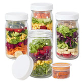 Aabberson 4Pack glass salad jars with sealed lids for fresh meal prep.