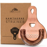 A Bar Above antique copper Hawthorne strainer pours smoothly for precise pours.