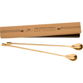 A Bar Above bar spoon set with spiral handle for precise stirring and elegant gold finish.