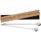 A Bar Above bar spoon set with spiral handle for precise stirring in a shaker