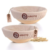 ABIOTO banneton round 7-inch bread proofing basket elevates dough shaping for artisan loaves.