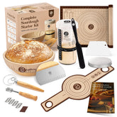 ABIOTO sourdough starter kit with 9-inch round banneton for an even rise.