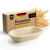 ABIOTO wood pulp banneton 13-inch oval with non-stick release for easy loaf removal