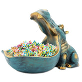aboxoo hippo statue large resin dish for decorative storage.