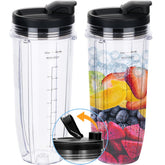 ABTER 2-pack 32oz blender cups with Sip & Seal lid for Nutri Ninja, ready for quick blends