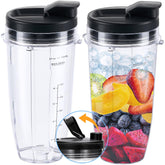 ABTER replacement 24oz Ninja cup with sip-seal lid, front view for quick blends.