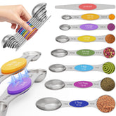 Abtrino magnetic measuring spoons set of 8 with nestable design for easy storage.