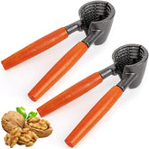 Abuntor 2-Pack Nut Crackers with wooden handles for easy home nut cracking.