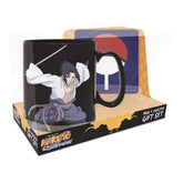 ABYSTYLE Naruto Sasuke heat-change mug reveals vibrant colors when hot.
