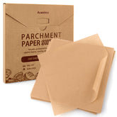 Acasimo parchment sheets 12x12 ready for baking with non-stick performance.