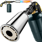 ACCUCRAFT cooking torch nozzle close-up showing wide flame port for even searing