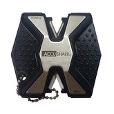AccuSharp Diamond Pro 2-Step sharpener front view with coarse rod for sharpening blades