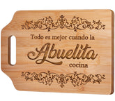 AceThrills engraved bamboo cutting board, durable and lightweight for daily use.