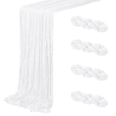 ACSUIT white cheesecloth table runner, 20x120 inches, adds subtle elegance for weddings