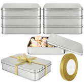 ACXFOND empty metal tin with lid for safe, stackable treat storage.