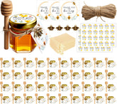 Adabocute honey pot mini jar with wood dipper for gifts and favors