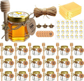 Adabocute hexagon mini honey jar with gold lid for elegant party favors