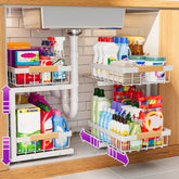 ADBIU under-sink organizer with two sliding drawers for tidy, accessible storage.