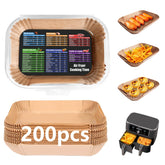 Adhjito Ninja air fryer liners 200pcs rectangle 8.6x5.5 for mess-free cooking