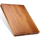 ADMKERS wood cutting board top view, large surface for meal prep and slicing