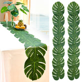 AerWo artificial palm leaves table runner for tropical weddings and parties.