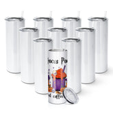 AGH 20 oz skinny tumbler front view with straight body for full wrap sublimation.