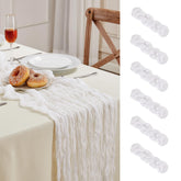 AGIRL white cheesecloth table runner 10ft length ideal for elegant weddings.