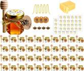 Ahhute honey pot with dipper and bee pendant, ideal for wedding favors.