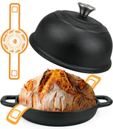 AHJ 5QT Dutch oven with domed lid enhances crust and steam control