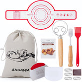 AHUAWA Danish dough whisk with four-ring design for fast, even dough mixing.