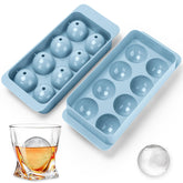 Aibirui round ice cube mold creates eight spheres for refined whiskey service.