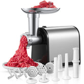Aiheal electric meat grinder with motor and base for efficient home grinding.