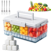 AIERSA Snackle Box container with ice pack showing portable cooling for outdoor snacking