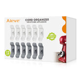 AIEVE 12-pack cord organizer for kitchen appliances keeps cords tidy and accessible.