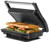 Aigostar Panini Press with ceramic non-stick plates for easy release of sandwiches.