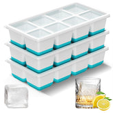 AJIJING three-pack ice tray with blue lids ready for quick, odor-free chilling.