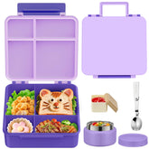 Aimsnk bento lunchbox for kids in purple with leak-proof design.