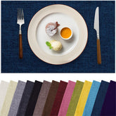 Aironment placemats 6-pack navy blue set on table for everyday dining; protects surfaces.