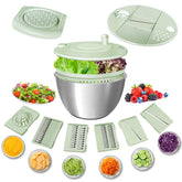 Airpro salad spinner lid and blades for precise washing and slicing