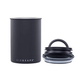 AirScape planetary design coffee canister with inner plunger lid for airless storage and freshness
