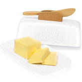 AISBUGUR butter dish with lid and knife keeps butter fresh on the counter.