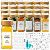 AISIPRIN glass spice jars 24-pack neatly organized on a shelf
