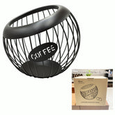 AIYICIII coffee pod holder in black front view organizes K-Cups for a tidy counter.
