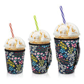 AJLTPA Daisy small sleeve fits 16-18 oz cups, improves grip and reduces moisture