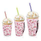 AJLTPA iced coffee sleeve with handle keeps hands comfortable and cups steady.
